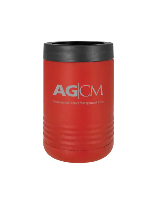 Polar Camel 12 oz Powder Coated Red Vacuum Insulated Beverage Holder w/AG|CM Logo