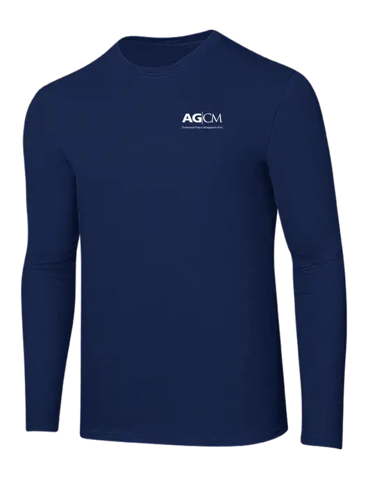 Ring Spun Navy 4.5 oz Long Sleeve T-Shirt w/AG|CM Logo