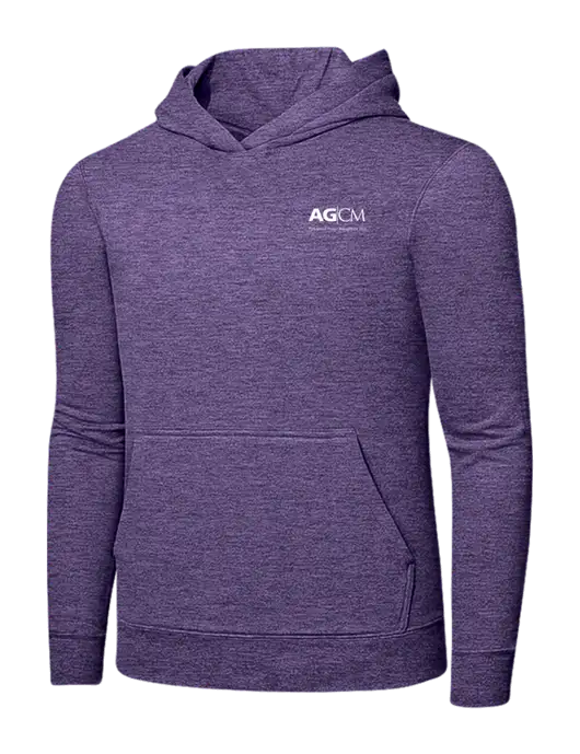 Heather Purple 7.8. oz Ring Spun Hooded Sweatshirt w/AG|CM Logo