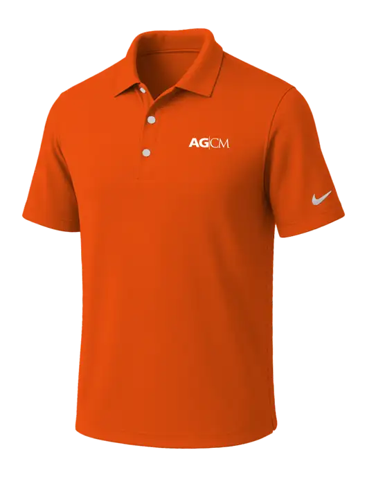 NIKE Orange Dri-Fit Micro Pique Polo w/AG|CM Logo