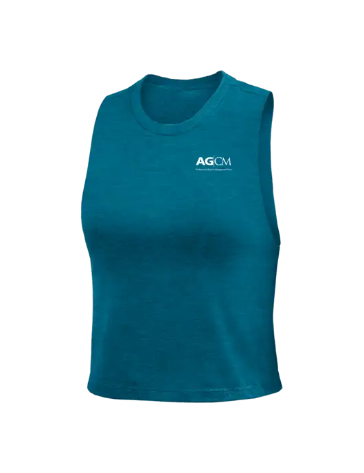 BELLA+CANVAS Womens Heather Teal Racerback Crop Tank  w/AG|CM Logo