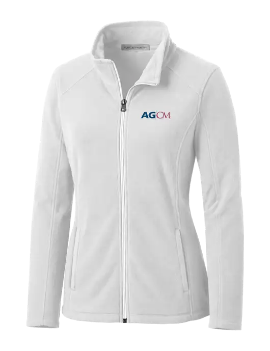 White Womens Microfleece Jacket w/AG|CM Logo