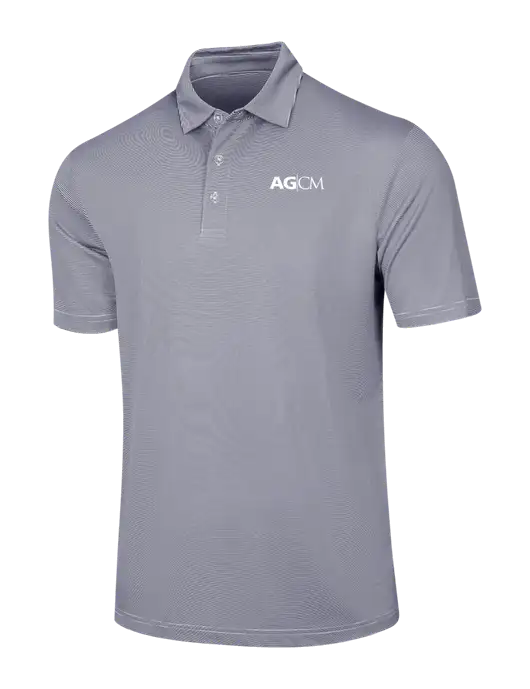 Callaway Navy Fine Line Stripe Polo w/AG|CM Logo