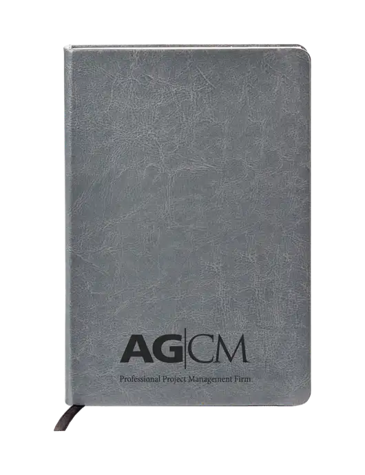 Fabrizio Grey Hard Cover 5.75 x 8.3 Journal w/AG|CM Logo