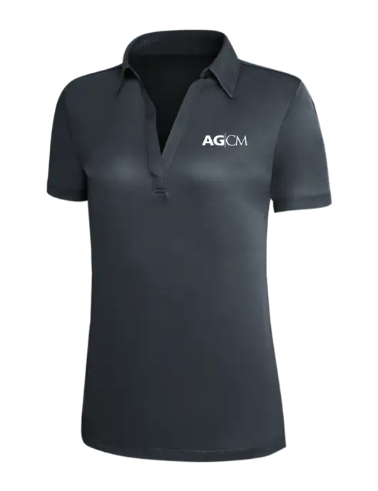 Dark Grey Silk Touch Womens Performance Polo w/AG|CM Logo