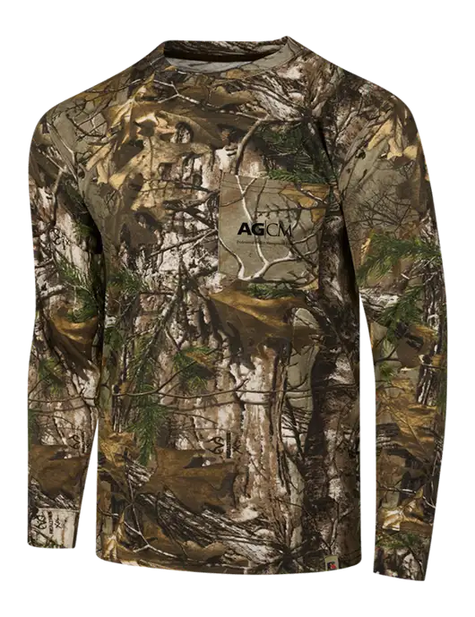 Russell Outdoors Realtree Edge Camo Long Sleeve Pocket T-Shirt w/AG|CM Logo