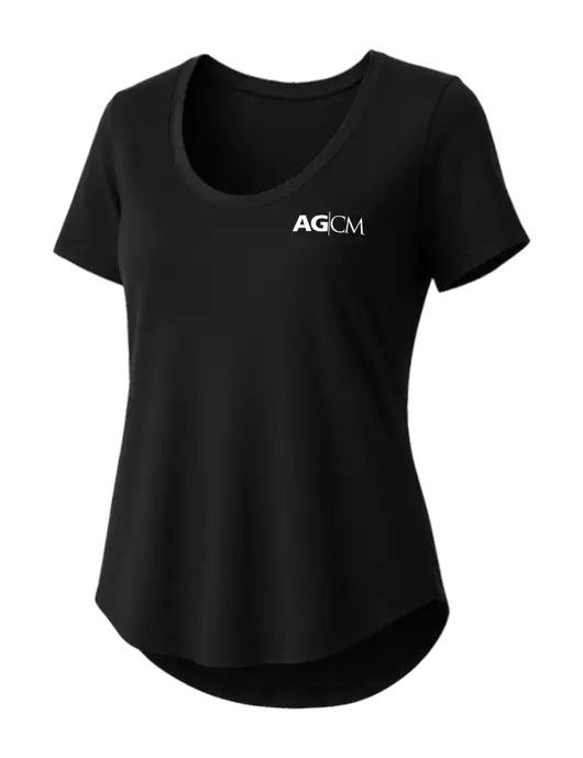 Mercer+Mettle Womens Black Stretch Jersey Relaxed Scoop w/AG|CM Logo