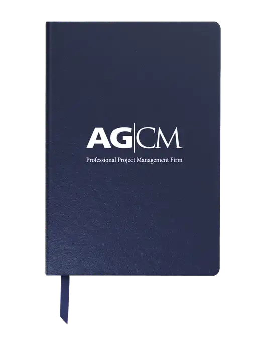 Achieve Navy Hardcover Journal, 5.5 x 8.37 w/AG|CM Logo