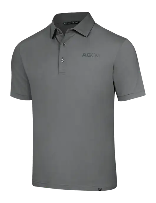 TravisMathew Grey Glenview Solid Polo w/AG|CM Logo