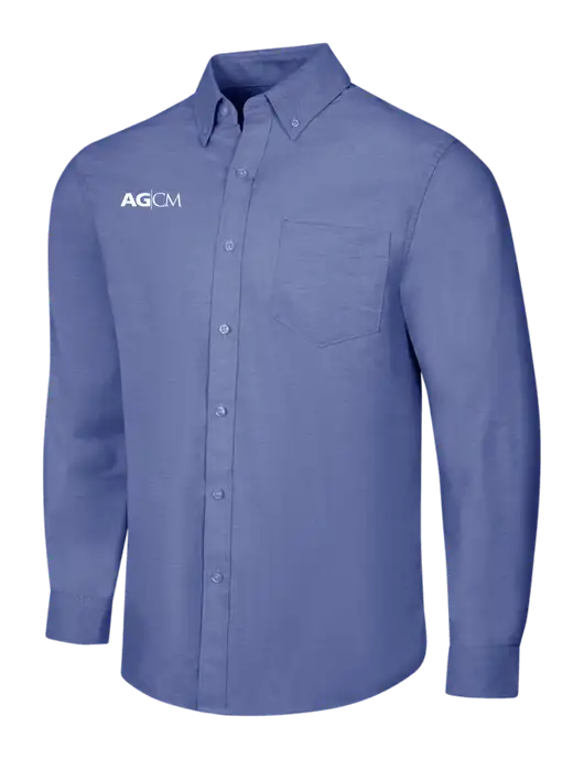Navy SuperPro Oxford Shirt w/AG|CM Logo