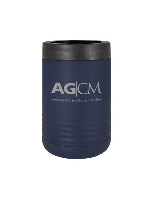 Polar Camel 12 oz Powder Coated Navy Vacuum Insulated Beverage Holder w/AG|CM Logo
