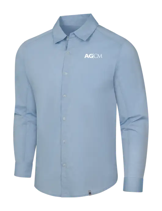 OGIO Light Blue Commuter Woven Shirt w/AG|CM Logo