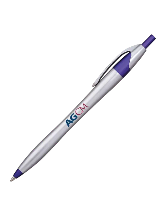 Novella Purple/Chrome Bright Pen - Blue Ink w/AG|CM Logo