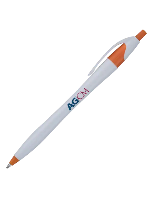 Novella Orange/White Splash Pen - Blue Ink w/AG|CM Logo