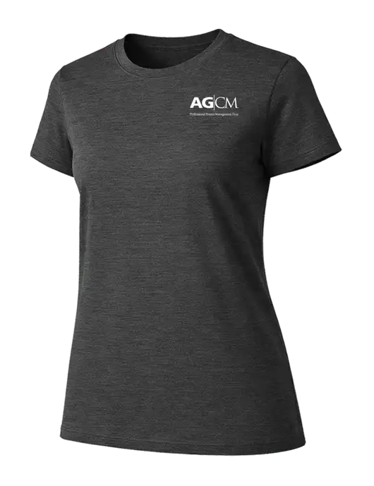 Womens Ring Spun Dark Heather Grey 4.5 oz T-Shirt w/AG|CM Logo