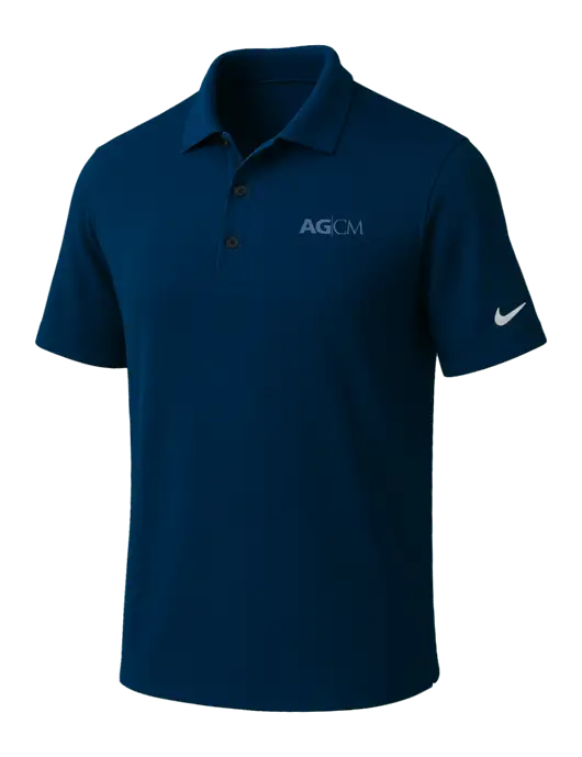 NIKE Navy Dri-Fit Micro Pique Polo w/AG|CM Logo