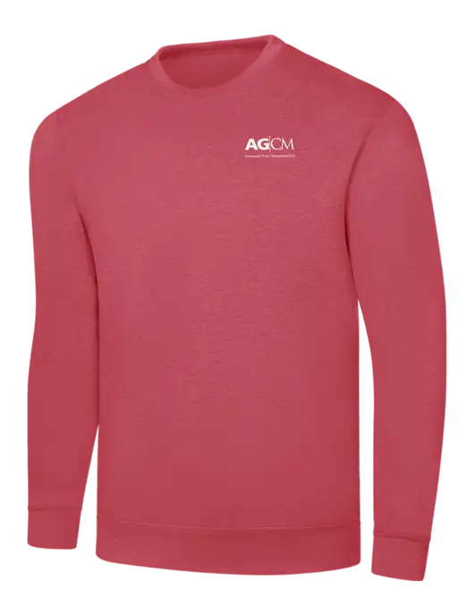 Heather Red 7.8 oz Ring Spun Crew Sweatshirt w/AG|CM Logo
