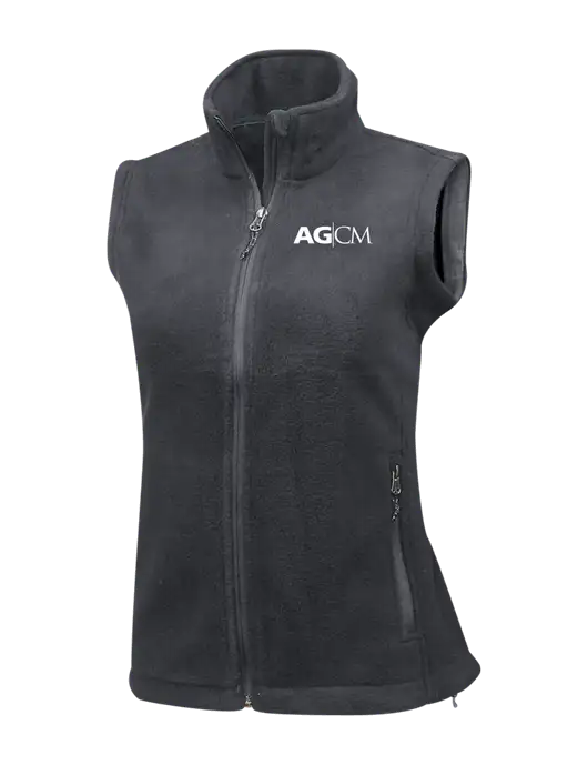Medium Grey Womens Fleece Vest w/AG|CM Logo