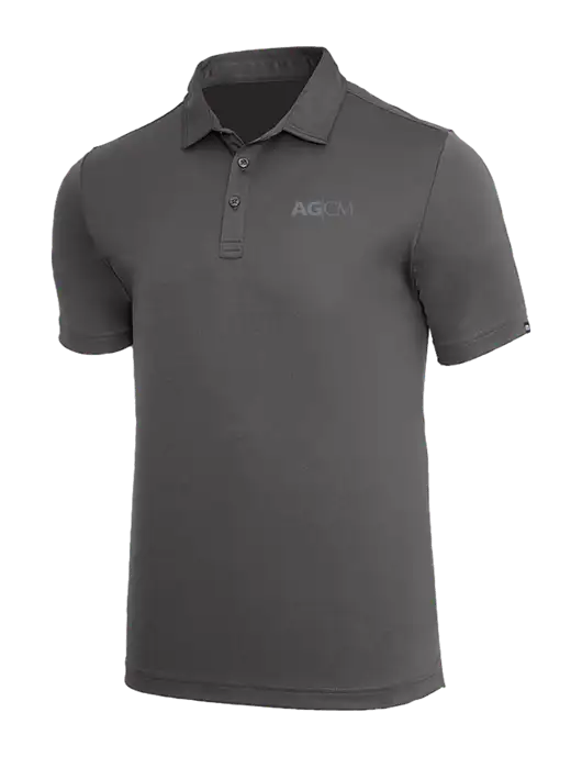 TravisMathew Med Dark Grey Coto Performance Polo w/AG|CM Logo