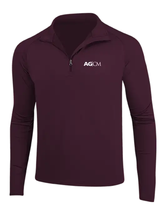 Maroon Sport Wick Stretch 1/4 Zip Pullover w/AG|CM Logo
