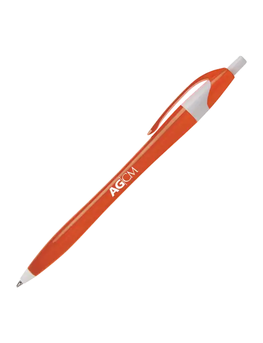 Novella Orange/White Breeze Pen - Blue Ink w/AG|CM Logo