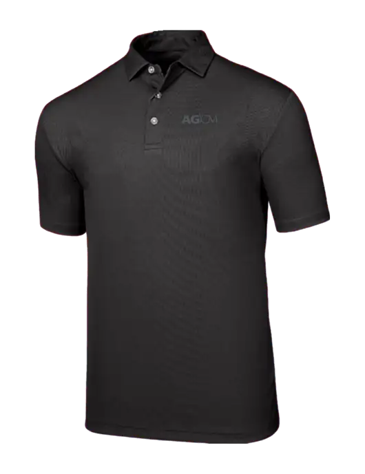 Callaway Birdseye Black Polo w/AG|CM Logo