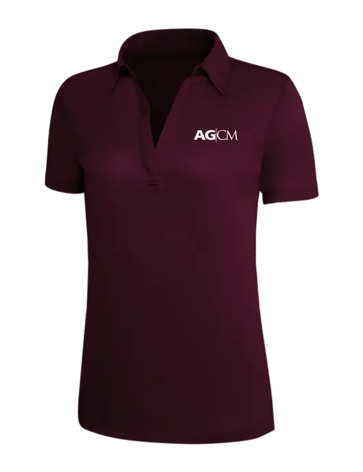 Maroon Silk Touch Womens Performance Polo w/AG|CM Logo