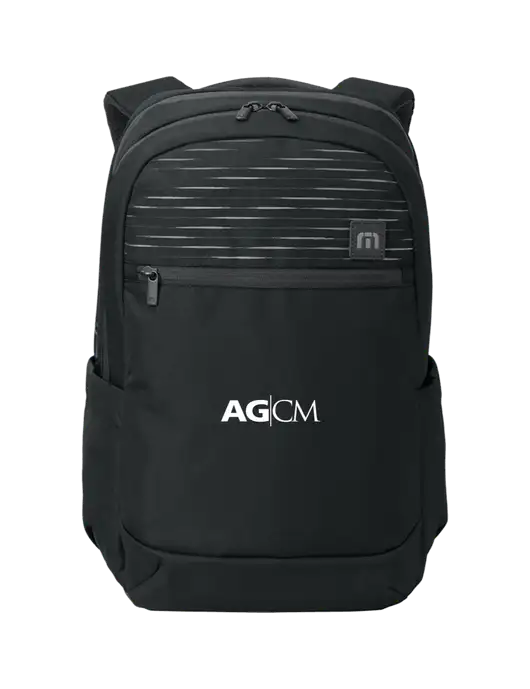 TravisMathew Black Approach Backpack w/AG|CM Logo