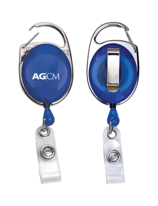 Royal Carabiner Style Badge Reel and Badge Holder w/AG|CM Logo