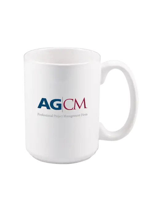 15 oz White Ceramic Mug w/AG|CM Logo