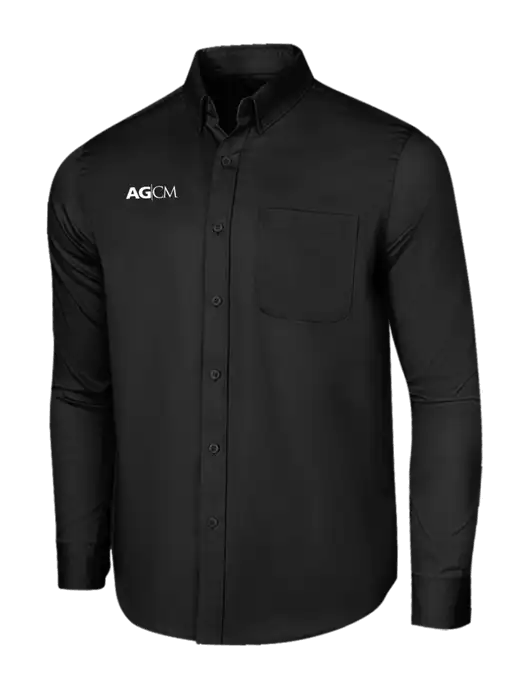 Long Sleeve Deep Black Superpro React Twill Shirt w/AG|CM Logo