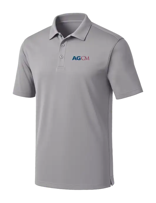 Light Grey Silk Touch Performance Polo w/AG|CM Logo