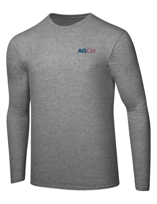 Ring Spun Light Heather Grey 4.5 oz Long Sleeve T-Shirt w/AG|CM Logo
