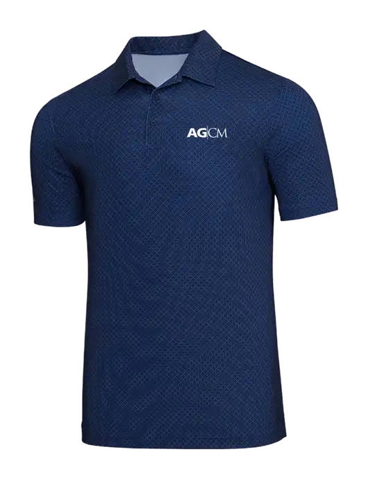 Adidas Navy Blue Diamond Dot Print Polo w/AG|CM Logo