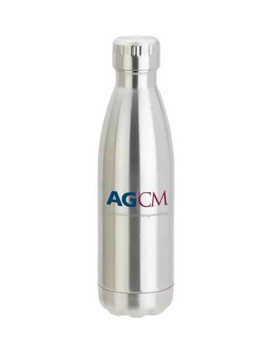 City Go Silver 17 oz Insulated Bottle w/AG|CM Logo