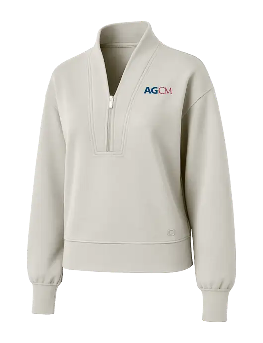 OGIO Womens Ivory Transcend 1/4-Zip w/AG|CM Logo