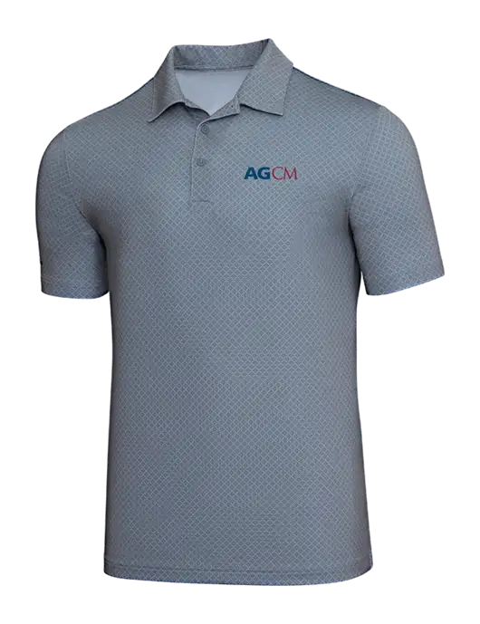 Adidas Light Grey Three Diamond Dot Print Polo w/AG|CM Logo