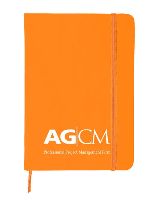 Orange Comfort Touch Bound Journal 5" X 7" w/AG|CM Logo