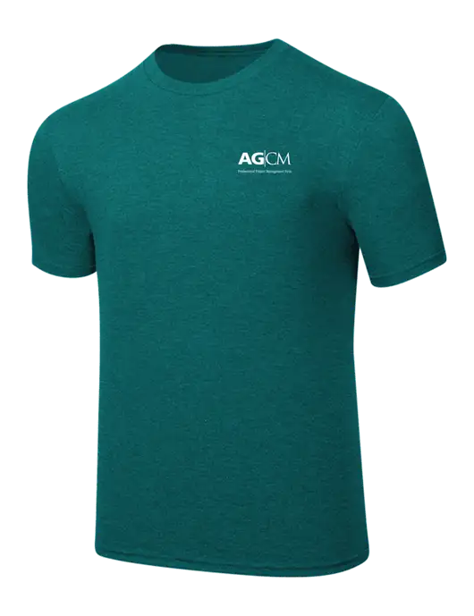 Simply Soft Heathered Dark Teal 4.5oz  Poly/Combed Ring Spun Cotton T-Shirt w/AG|CM Logo