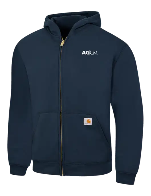 Carhartt Navy Midweight Hooded Zip-Front Sweatshirt w/AG|CM Logo