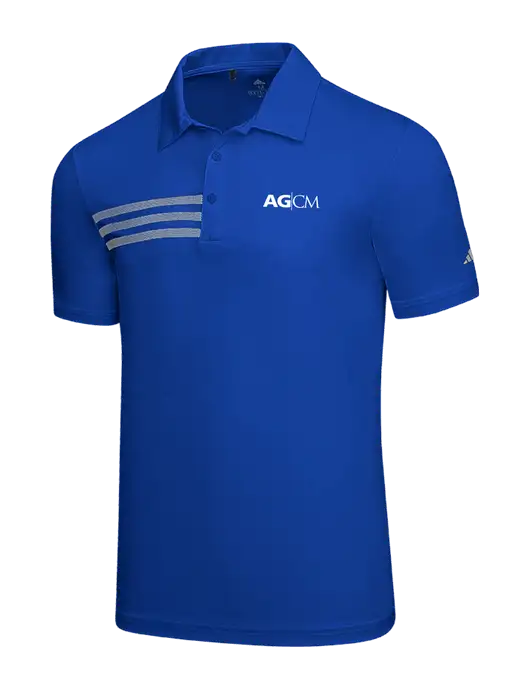 Adidas Royal 3 Stripes Chest Polo w/AG|CM Logo