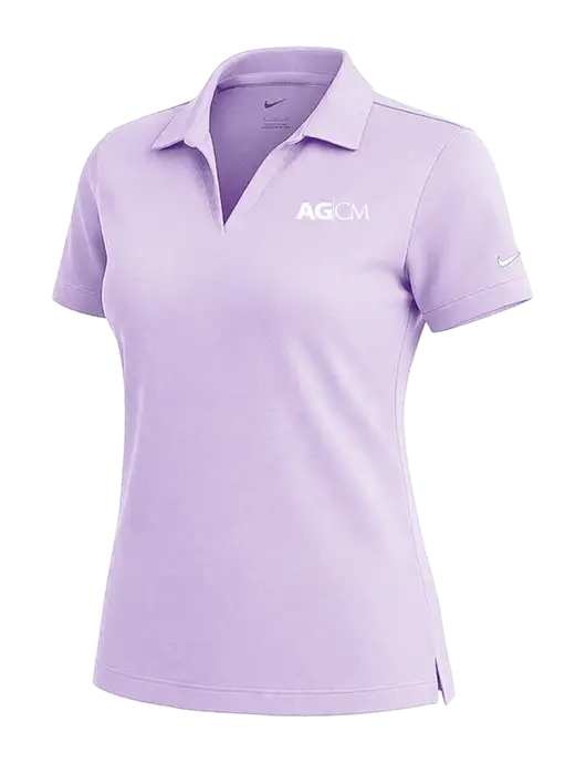 NIKE Light Purple Womens Dri-Fit Micro Pique Polo w/AG|CM Logo
