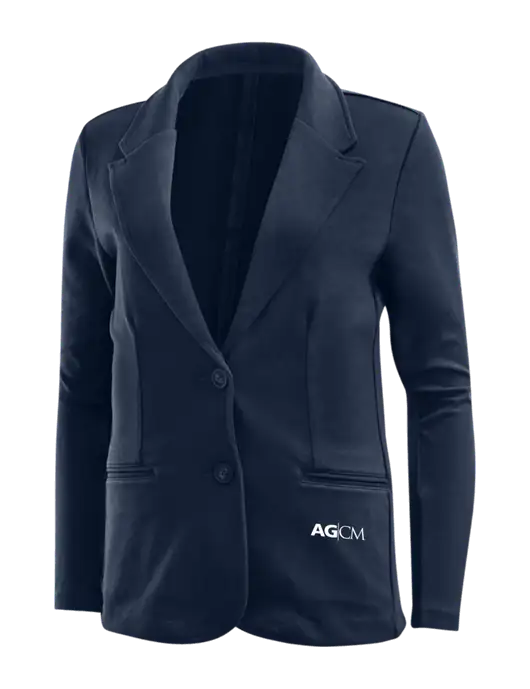 Deep Navy Womens Knit Blazer w/AG|CM Logo