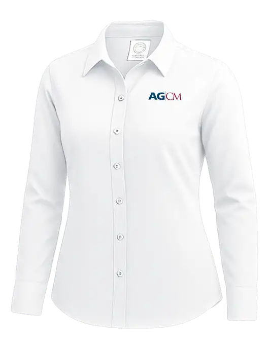 Brooks Brothers Womens White Wrinkle-Free Stretch Nailhead Shirt w/AG|CM Logo