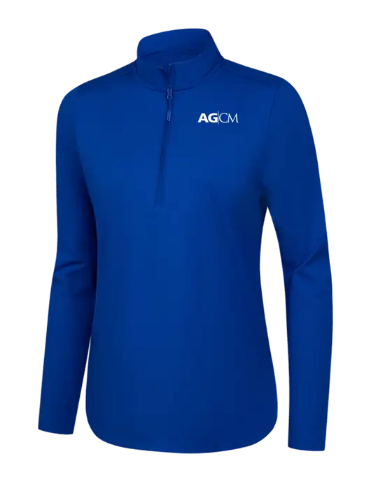  Womens Dark Royal C-FREE Double Knit 1/4-Zip w/AG|CM Logo