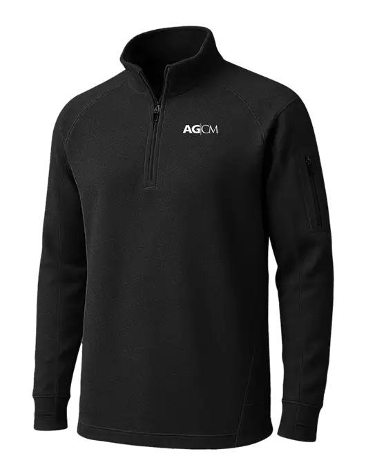 Black Tech Fleece 1/4 Zip Pullover w/AG|CM Logo