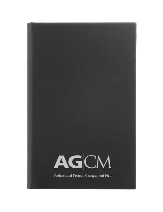 Black Leatherette 5.25 x 8.25 Journal w/AG|CM Logo