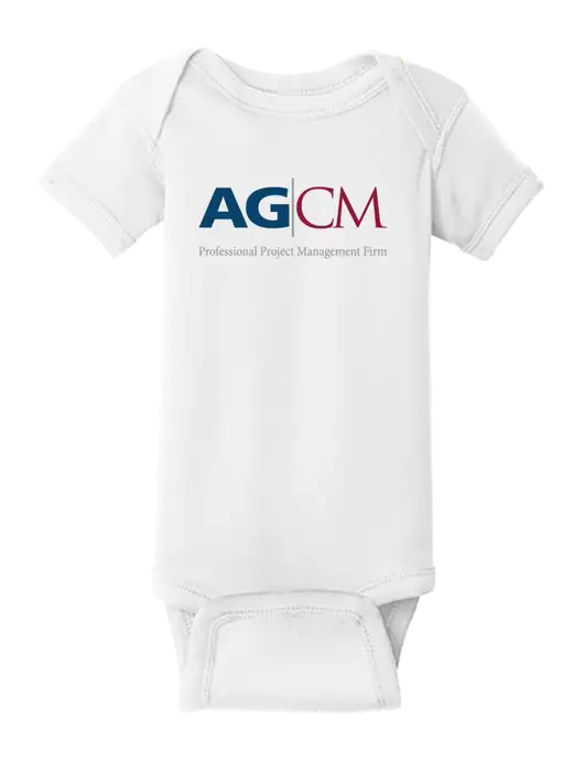 Rabbit Skins White Infant Short Sleeve Baby Rib Bodysuit w/AG|CM Logo