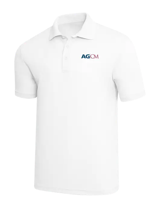 White PosiCharge RacerMesh Polo w/AG|CM Logo