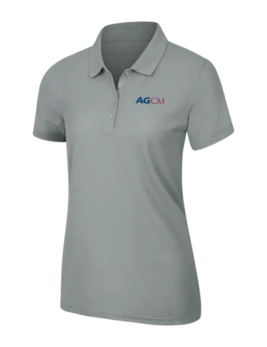 Light Grey Womens Core Classic Pique Polo w/AG|CM Logo